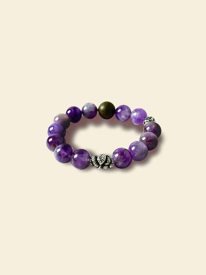 Zodiac Snake Amethyst Beaded Bracelet